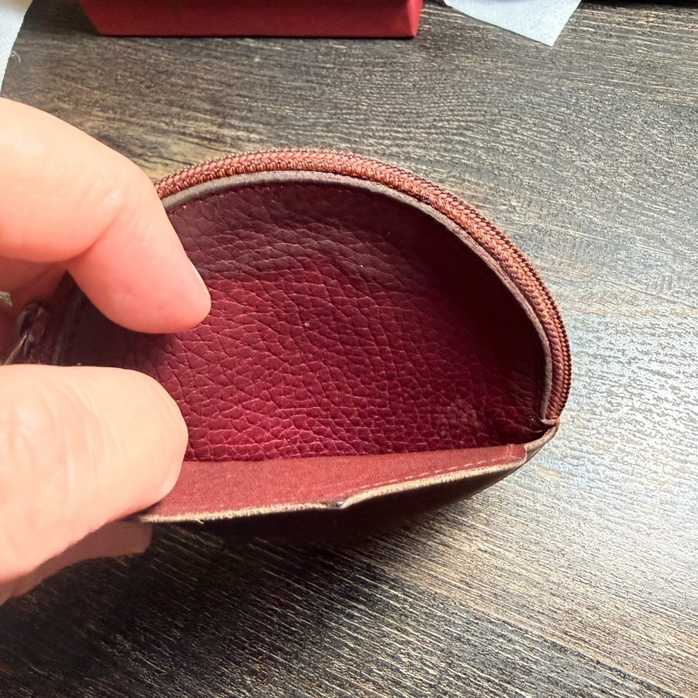 Cartier Burgandy Leather Coin Pouch jewelry case AUTHENTIC - Picture 3 of 6